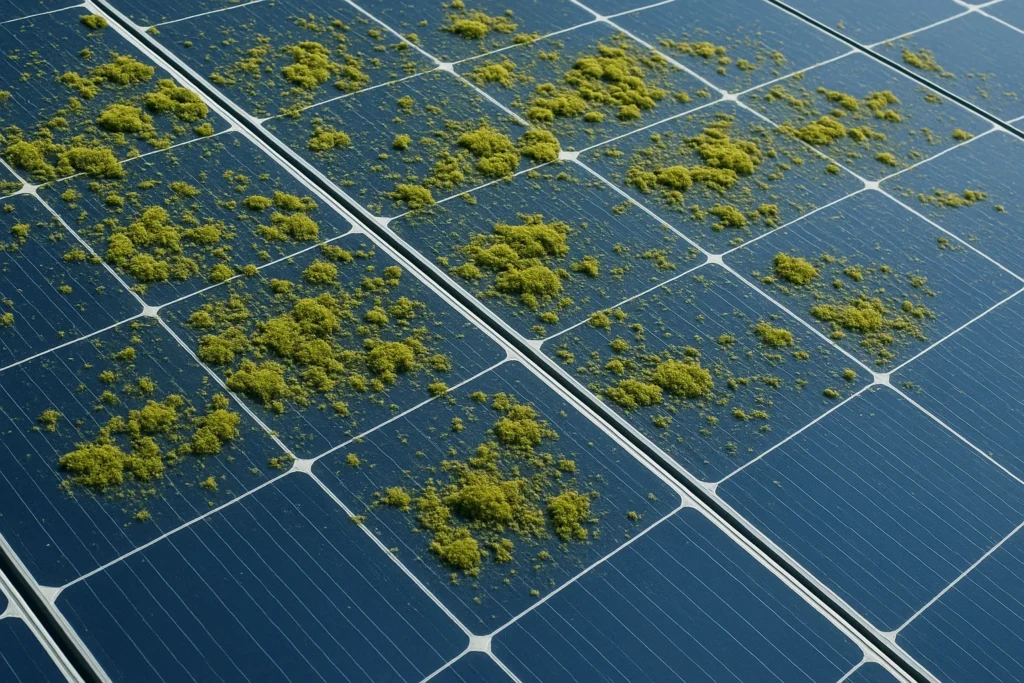 Korstmos zonnepanelen